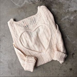 NWOT Reverse Open Back Sweater